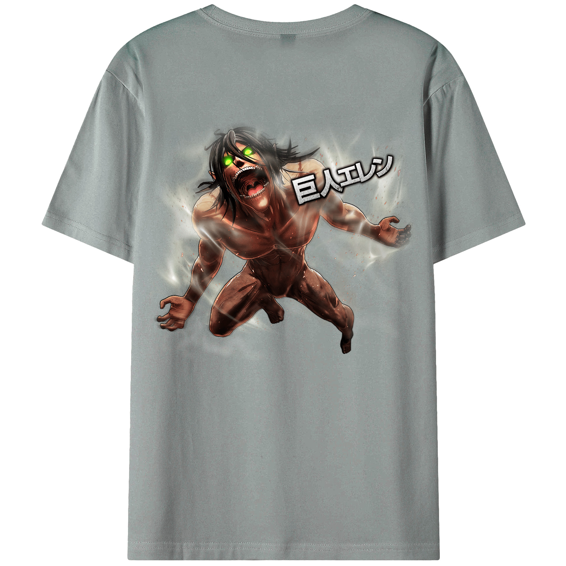 （画像用） 進撃の巨人 Attack on Titan 綿100％ メンズ半袖Tシャツ（バックプリント） 通気性